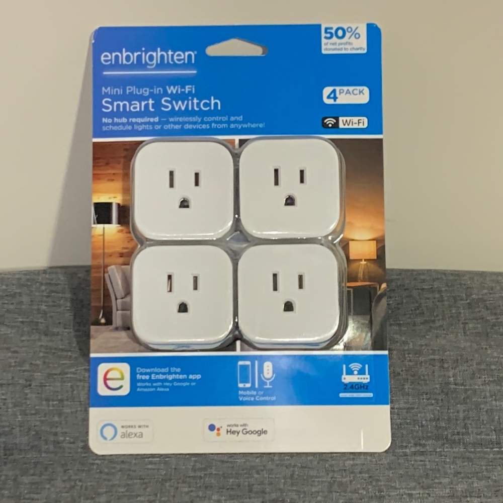 Enbrighten Mini Plug-in Wi-Fi Smart Switch in White works w/Alexa and Hey Google